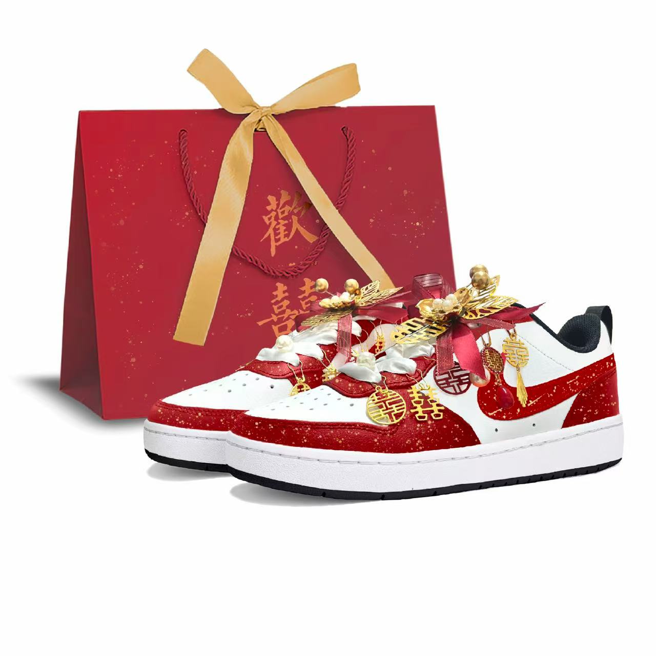 

Court Borough We Got Married! амортизирующие низкие скейтерские кроссовки унисекс Nike, красный/белый