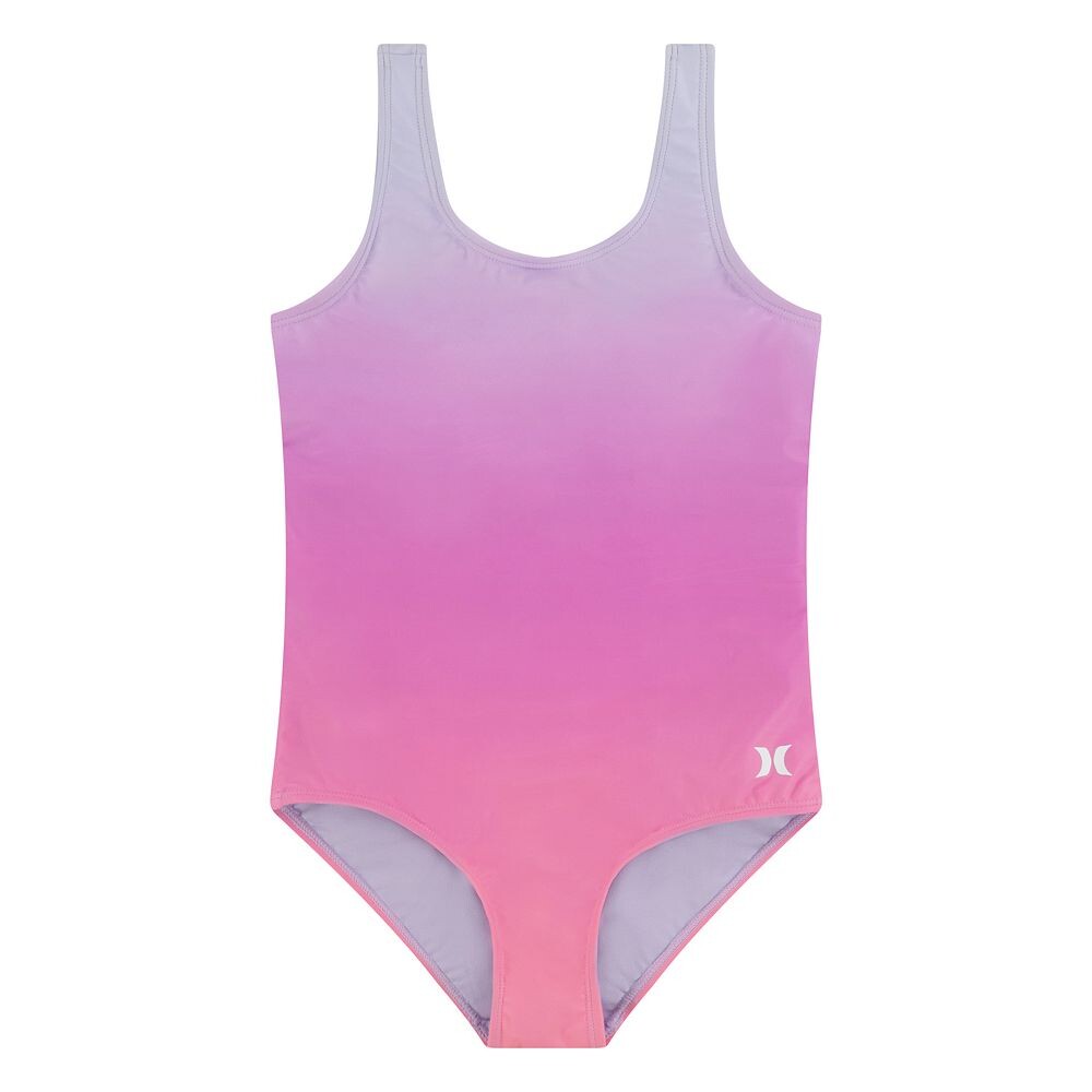 

Цельный купальник Hurley с закручивающейся спинкой и эффектом омбре UPF 50+ для девочек 7–16 лет, цвет Purple Ombre