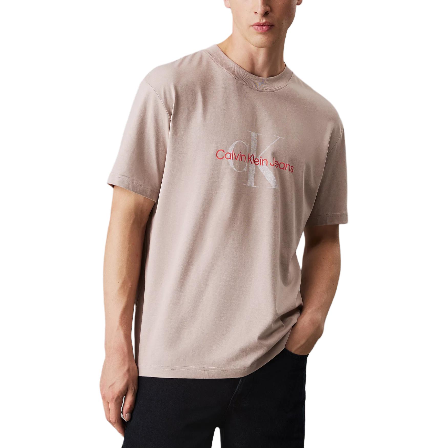 

Calvin Klein Футболка Europe Version мужская серо-розовая