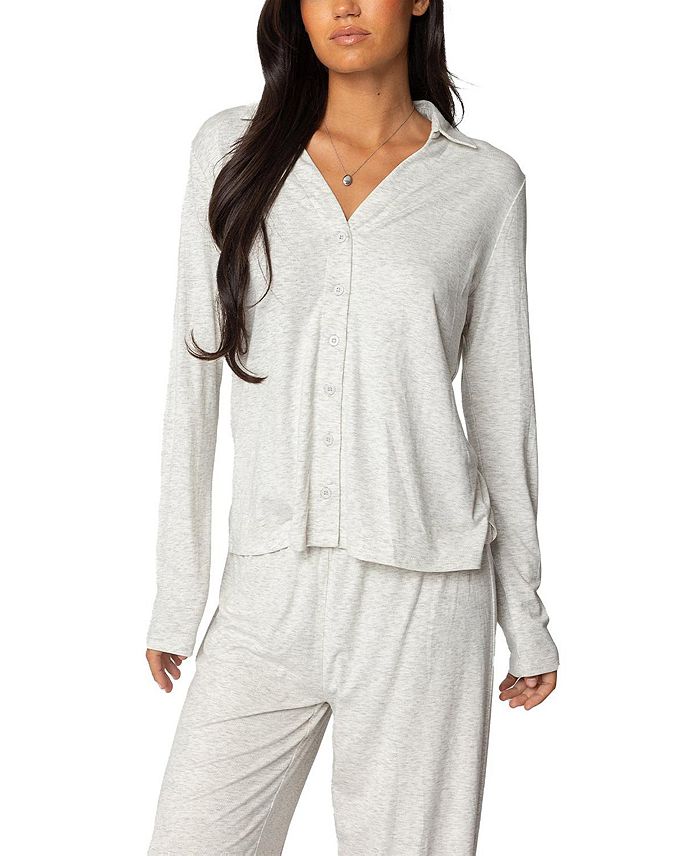 

Топ Justina Button Up Edikted, серый