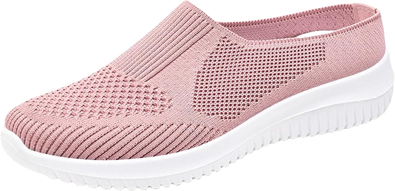 

Женские спортивные кроссовки для ходьбы, удобные обувь без шнурков, легкие, противоскользящие, кроссовки для бега, повседневные мягкие сетчатые кроссовки, дышащие повседневные кроссовки для работы медсестры Movnebyro, розовый