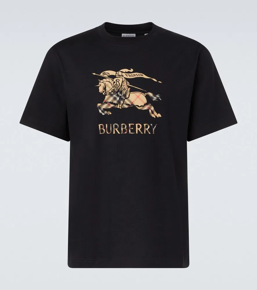 Футболка из хлопкового трикотажа EKD Burberry, черный