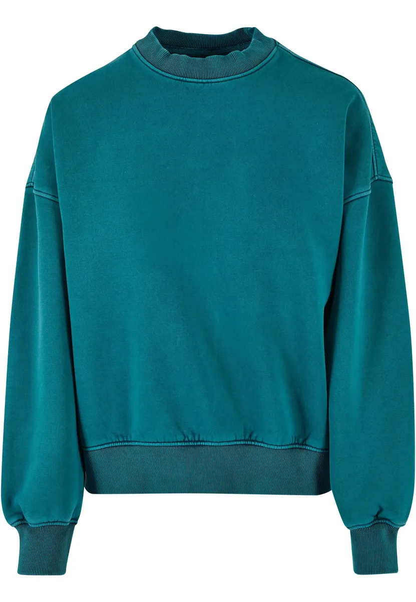 

URBAN CLASSICS Свитер " Urban Classics Ladies Женский оверсайз с круглым вырезом с эффектом потертости", зеленый