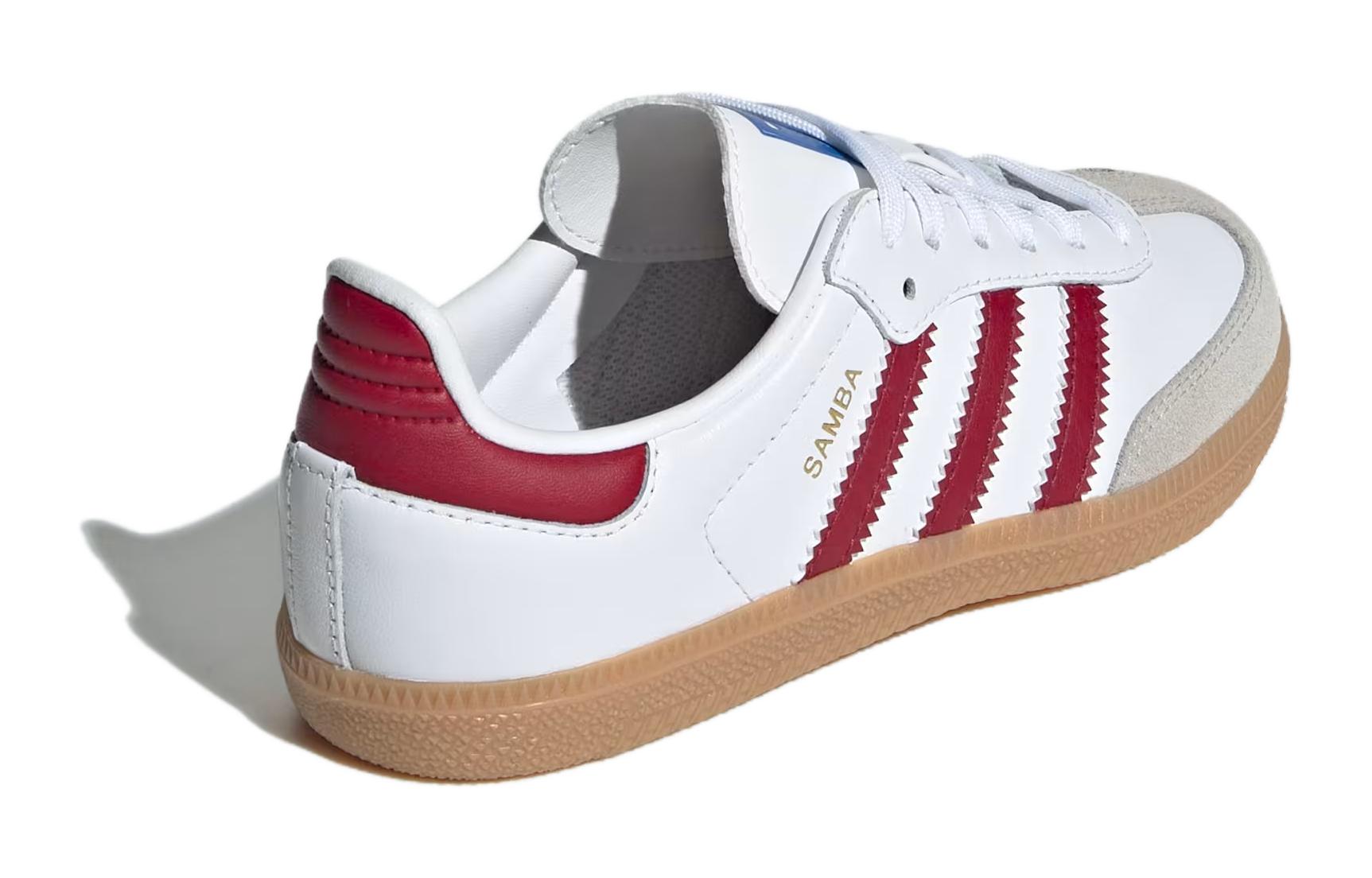 Adidas Samba OG Cloud White Collegiate Burgundy Gum PS Adidas Originals, Белый Красный — фото 4