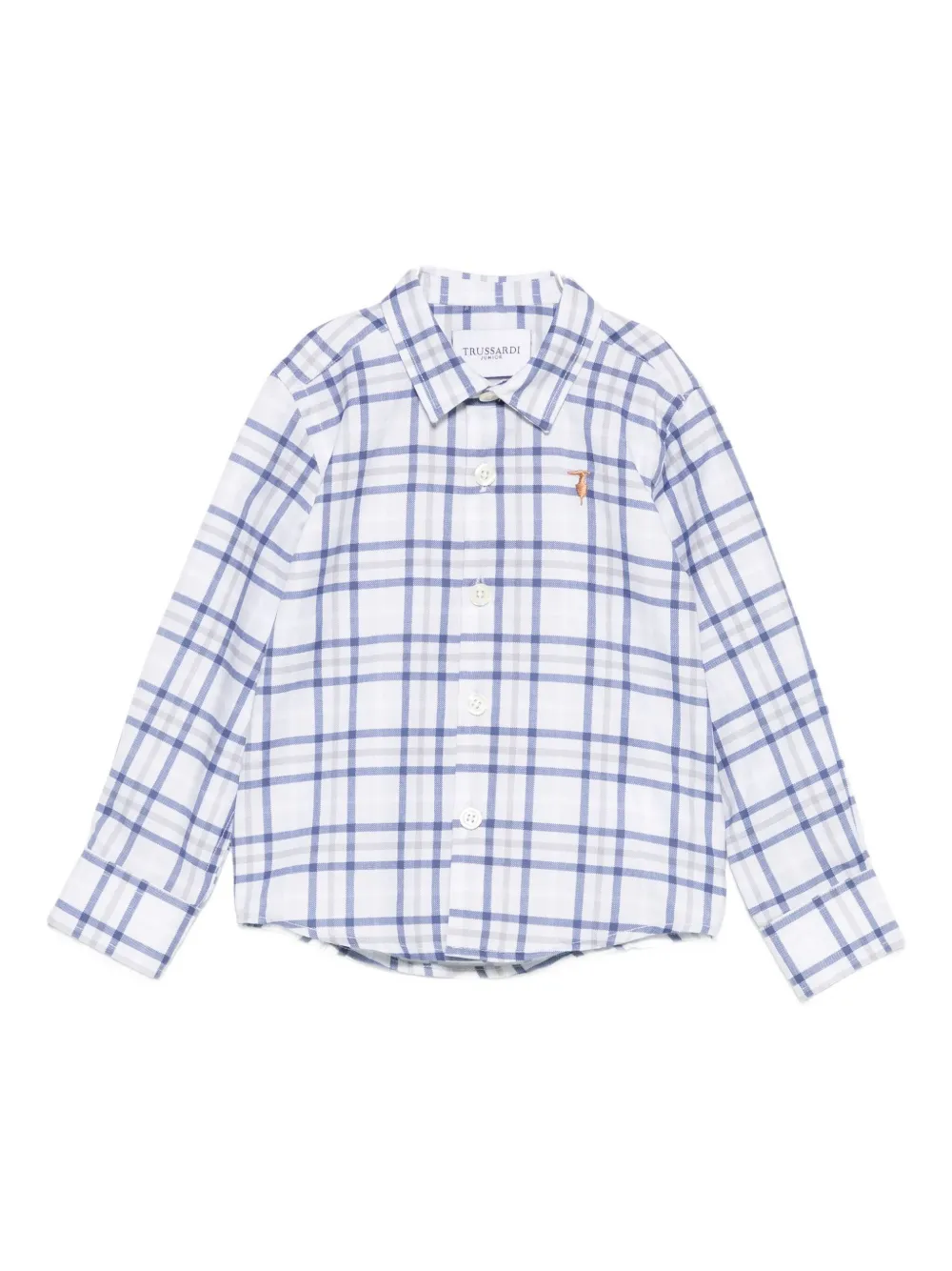 

Рубашка в клетку с длинными рукавами TRUSSARDI JUNIOR, белый