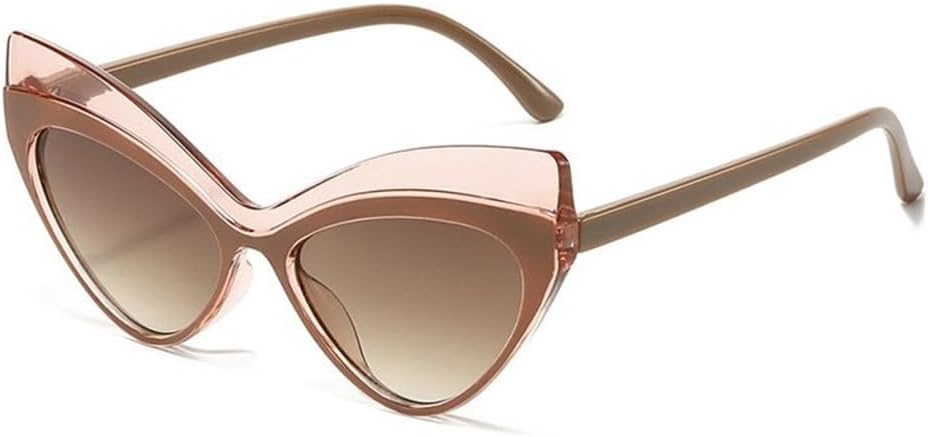 

Модные сексуальные солнцезащитные очки в стиле панк «кошачий глаз» для женщин, роскошные винтажные треугольные солнцезащитные очки для женщин, ретро-очки TYUVIVO, C3beigebrown