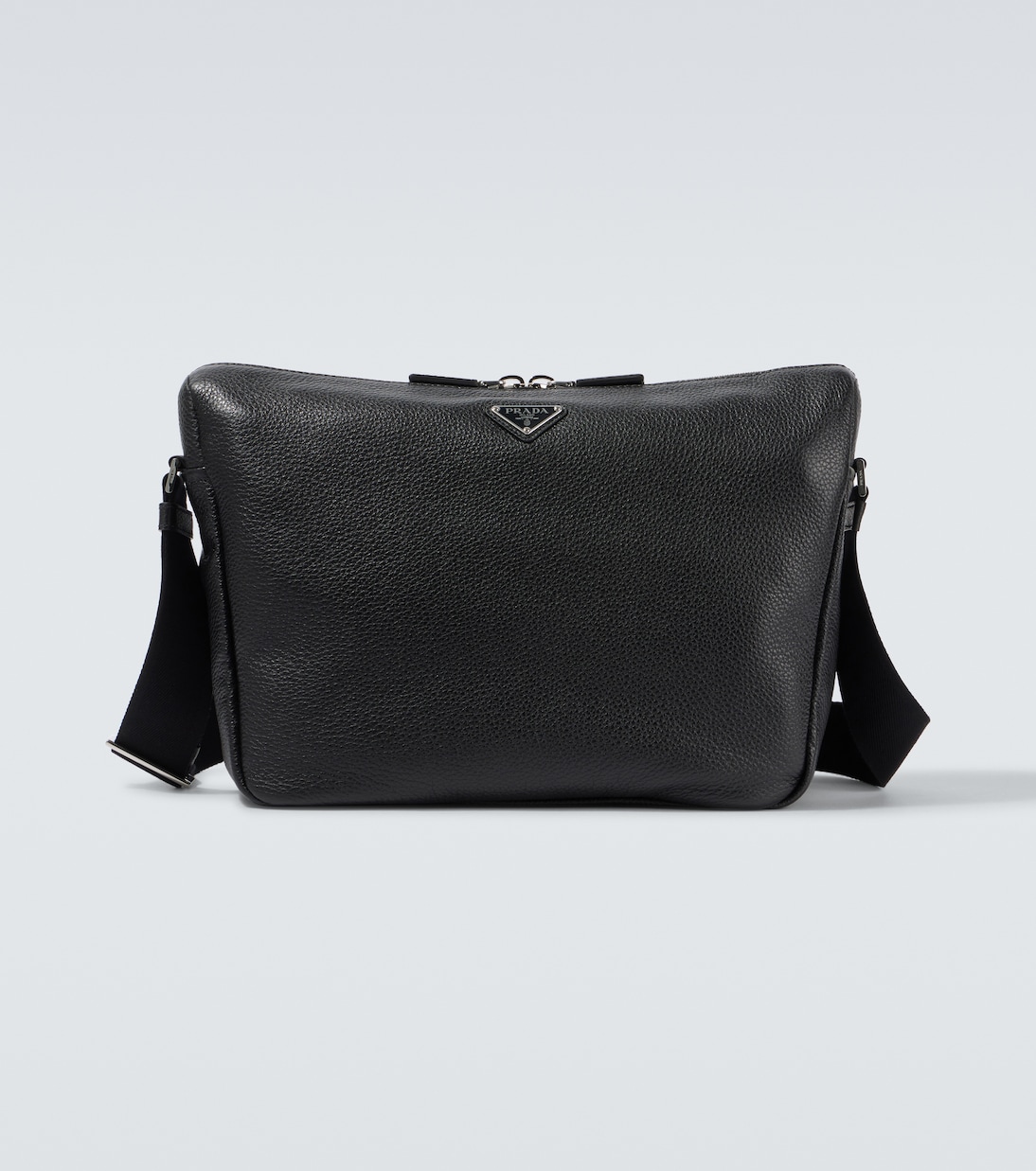 

Кожаная сумка через плечо Prada, черный