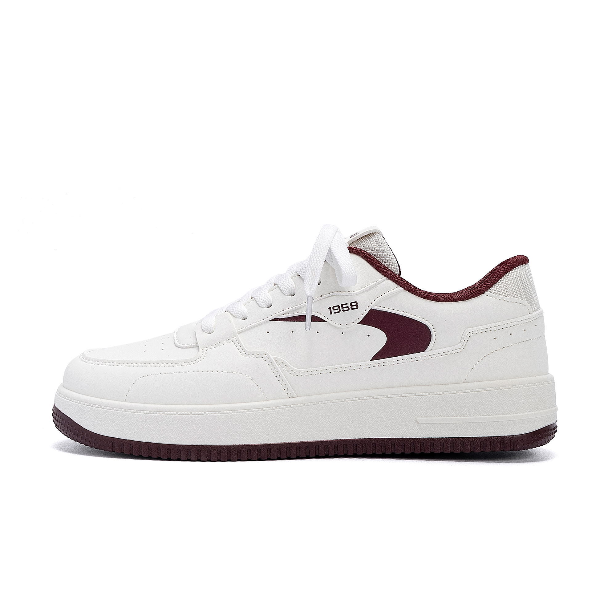 

Легкие низкие скейтборд-кроссовки для мужчин с эффектом увеличения роста HUANQIU, белый burgundy