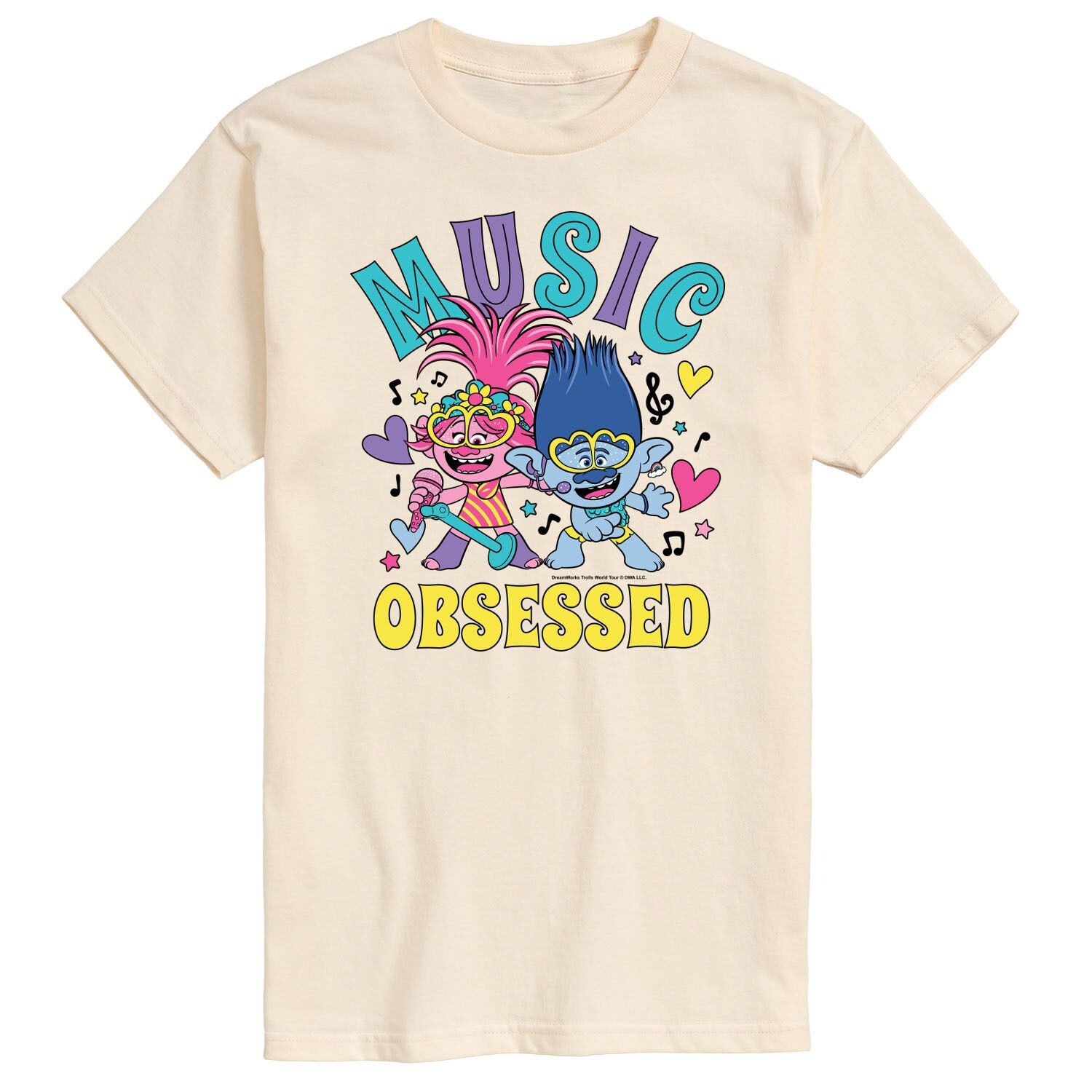 

Мужская футболка Trolls Music Music Obsessed Licensed Character