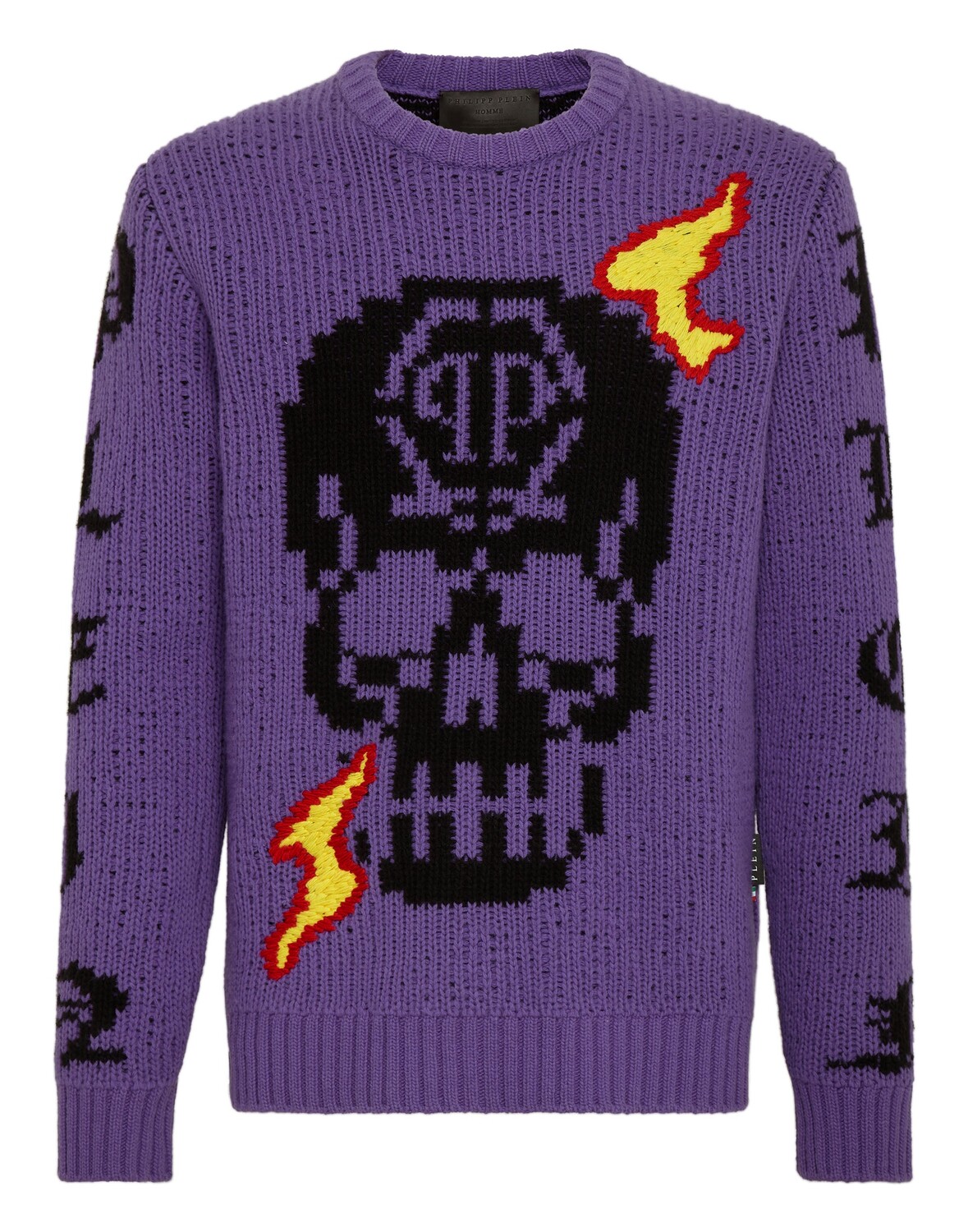 

Пуловер с круглым вырезом LS Philipp Plein, фиолетовый