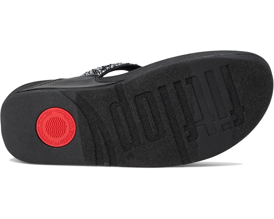 Сандалии FitFlop Lulu Crystal-Mix Toe-Post Sandals, цвет All Black — фото 3