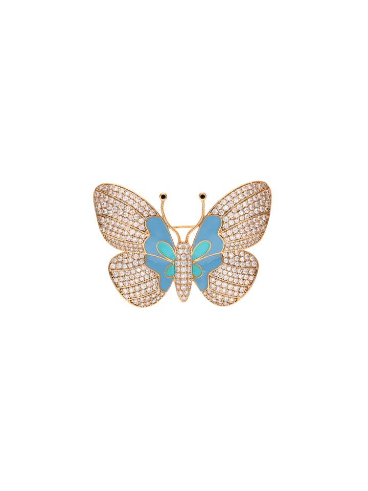 

Faina Женская брошь с мотивом бабочки из розового золота с бирюзой