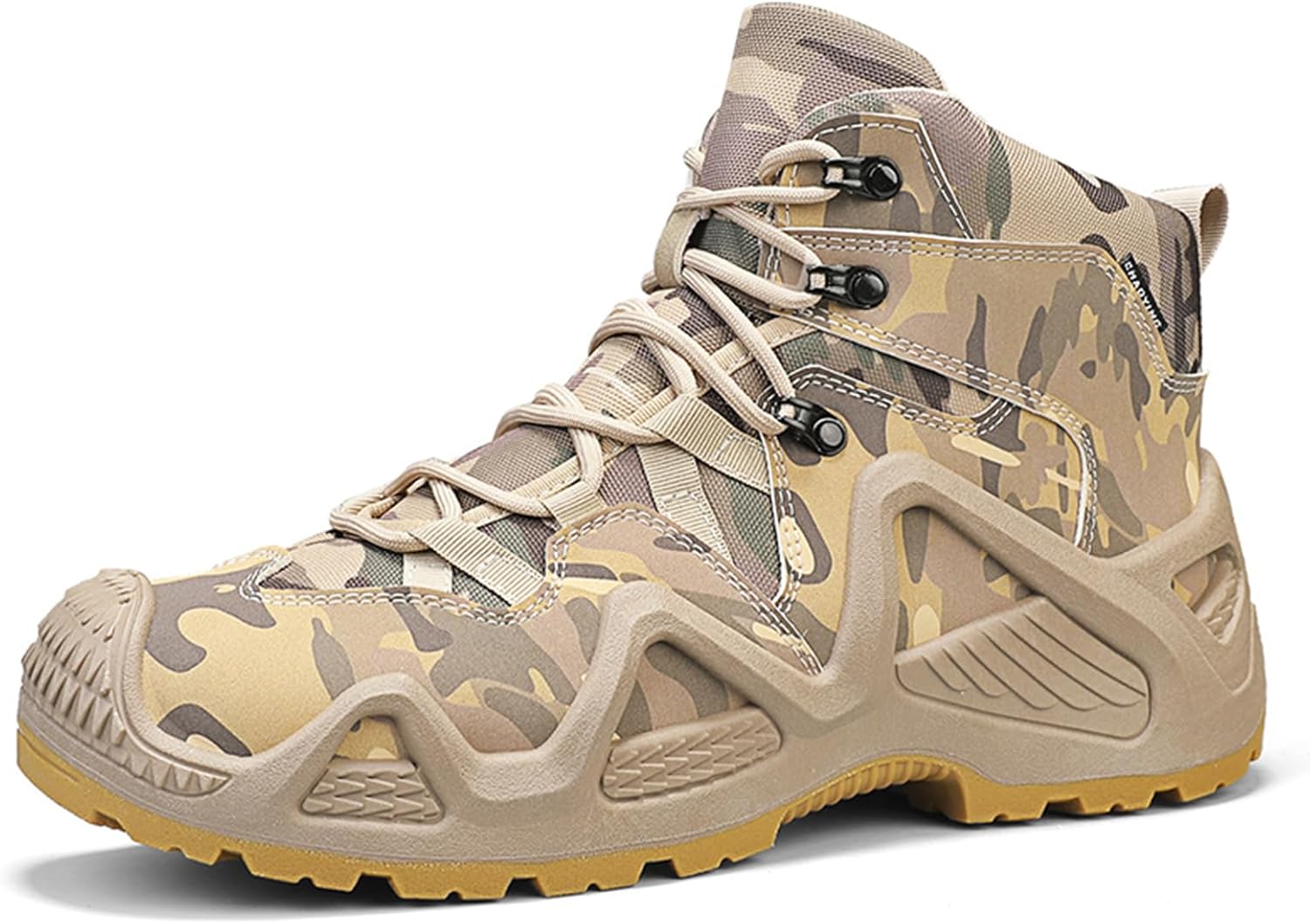 

Мужские походные ботинки TengfeiFly средней высоты с шнуровкой, камуфляжные, хаки