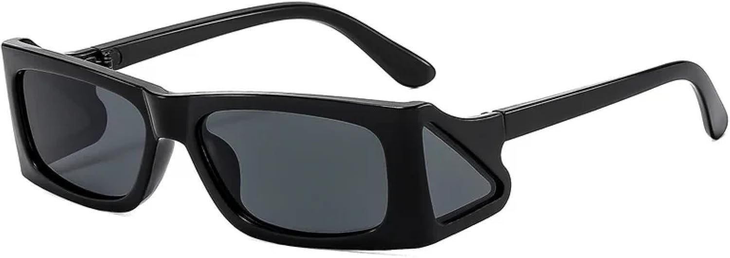 

Винтажные солнцезащитные очки в стиле ретро, ​​модные разноцветные очки в стиле панк для женщин и мужчин, защита от УФ-излучения UV400 для активного отдыха TVTBBVV, Black-black