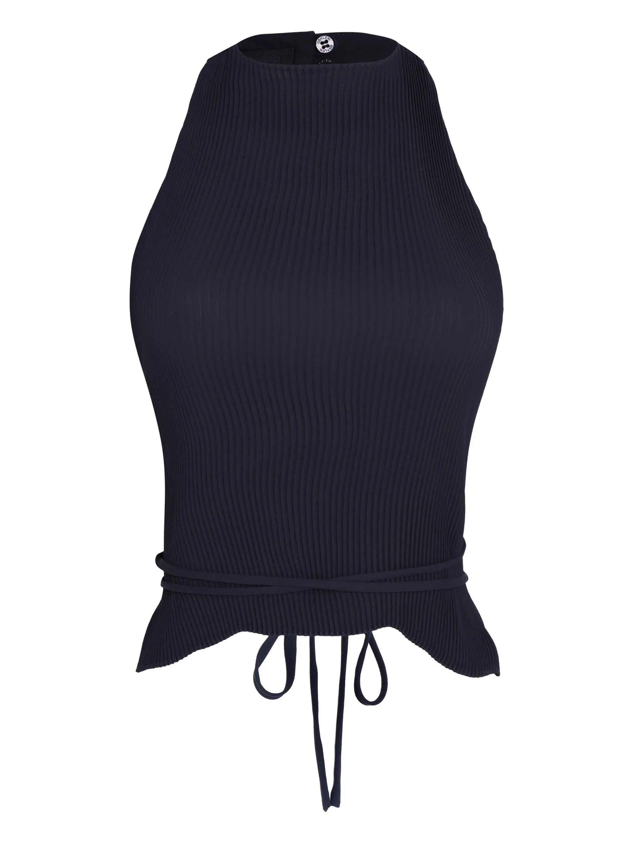 

Топ в рубчик с вырезом халтер Osklen, черный