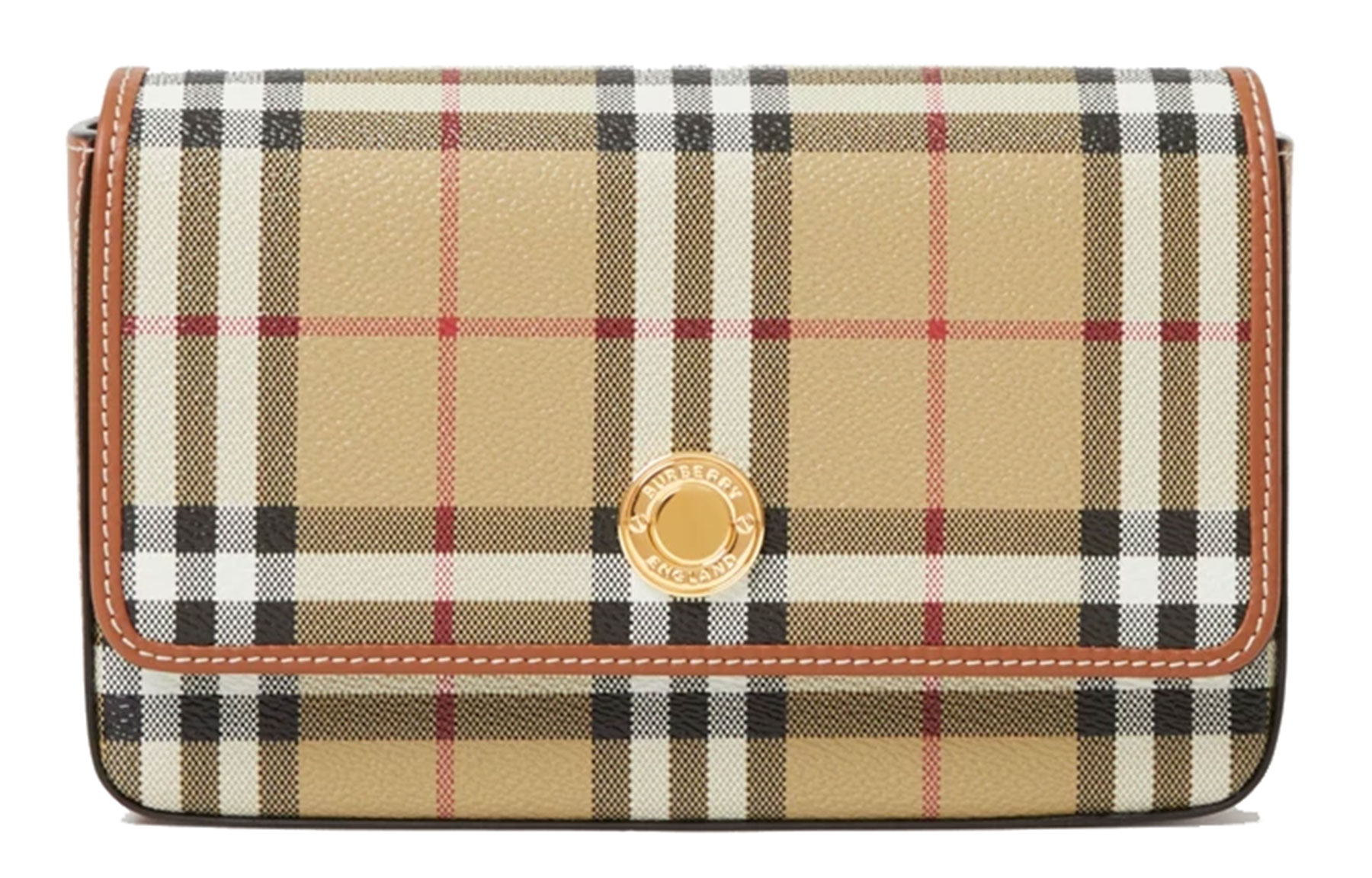 

Burberry Кожаная женская сумка через плечо бежевая