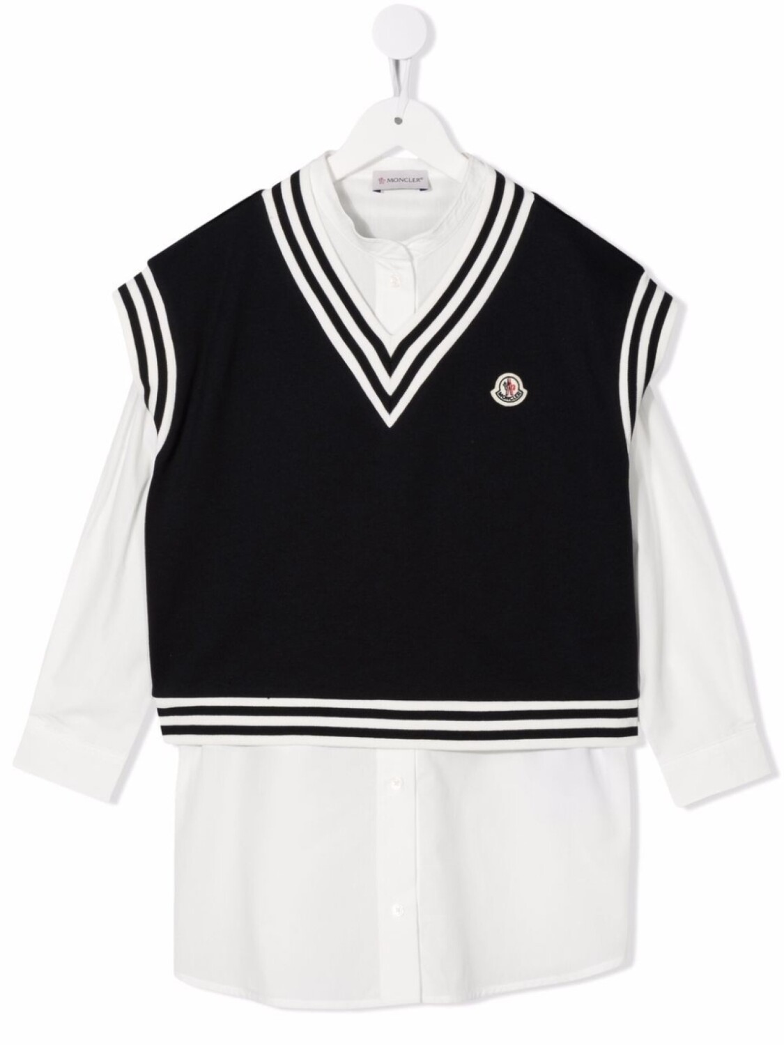 

Moncler Enfant платье-рубашка с длинными рукавами, белый