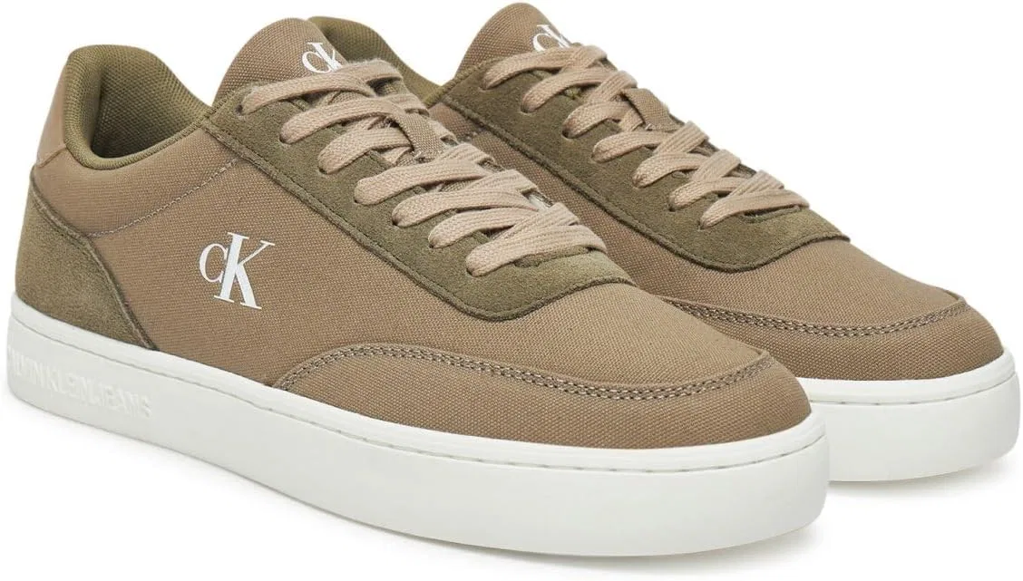 Кроссовки Calvin Klein Herren Cupsole Classic Canvas Low Top Calvin Klein Jeans, Green Weathered Teak Mermaid Eggshell — фото 3