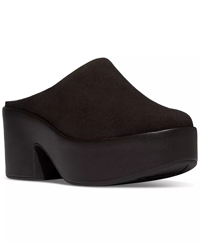 Женские мокасины на платформе из замши с каблуком Fitflop, коричневый