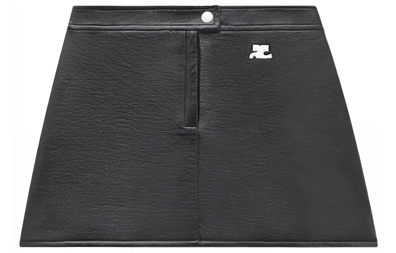 

Курреж Реиздание Мини-юбка с логотипом нашивкой COURREGES, черный