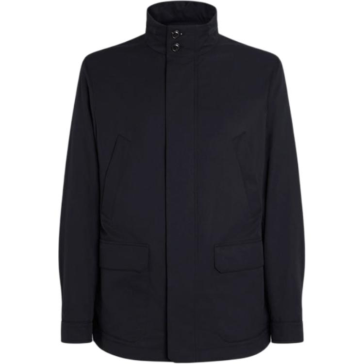 

Ermenegildo Zegna Джакет с высоким воротником и накладными карманами, Navy Blue