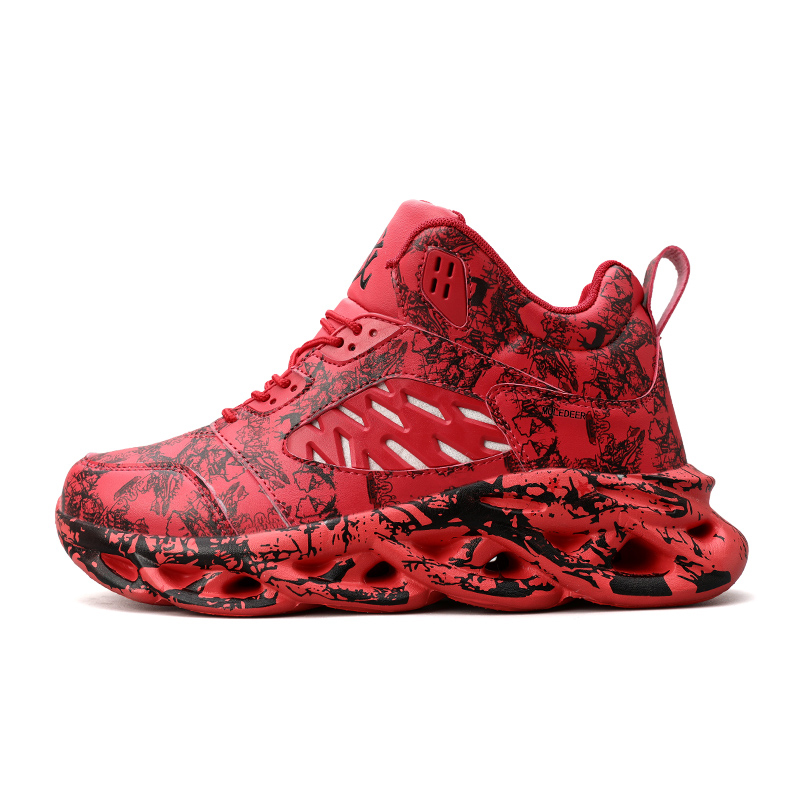 

Black-tailed deer Кроссовки Black Tailed Deer с противоскользящей подошвой и дышащим верхом для баскетбола мужские красные, цвет Red