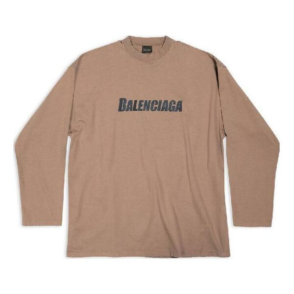 

Футболка caps oversized long sleeve t-shirt 'khaki' Balenciaga, хаки