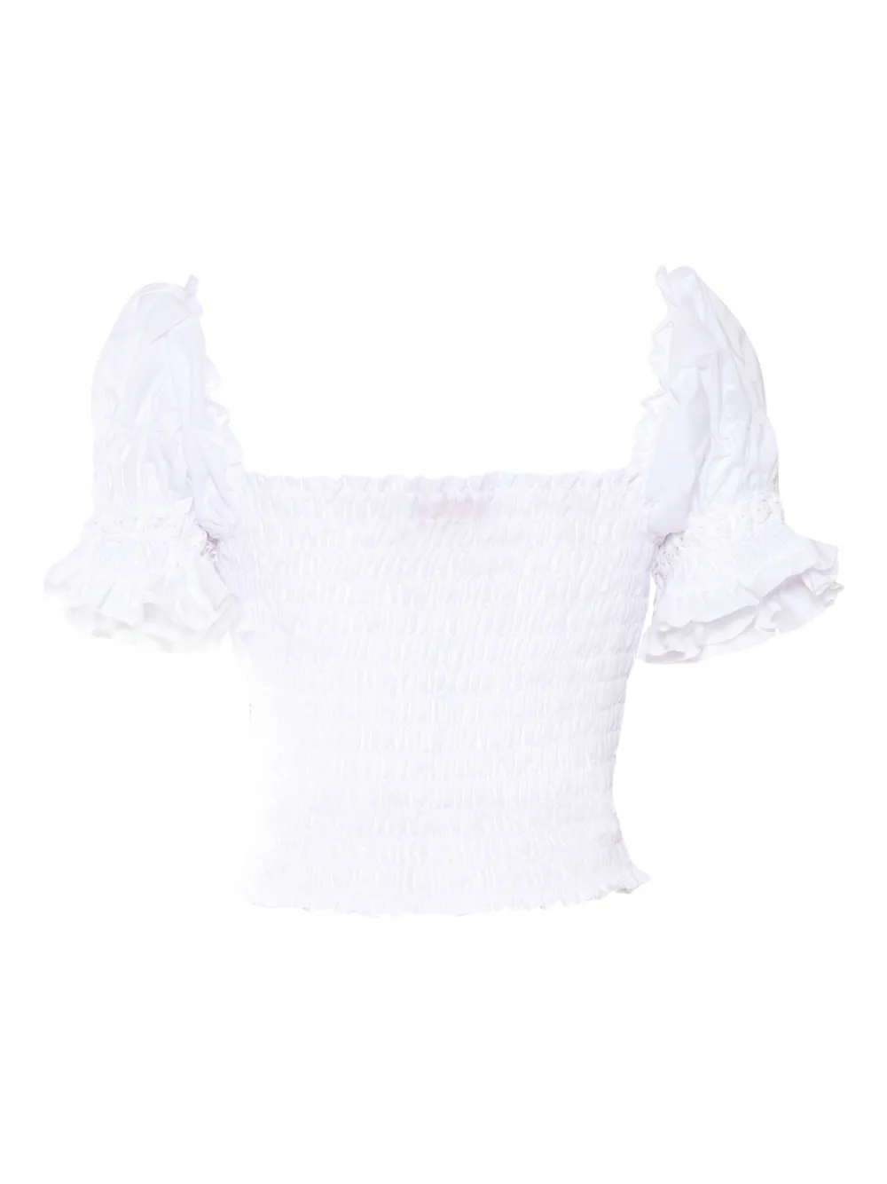 

Топ с короткими рукавами и сборками Ermanno Scervino, белый
