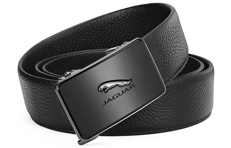 

JAGUAR Мужской кожаный ремень из коровьей кожи черный шириной 3.55 см, Black