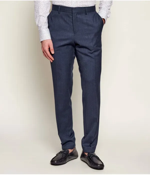 Шерстяные брюки H-Genius-253 slim fit Boss, темно-синий — фото 3