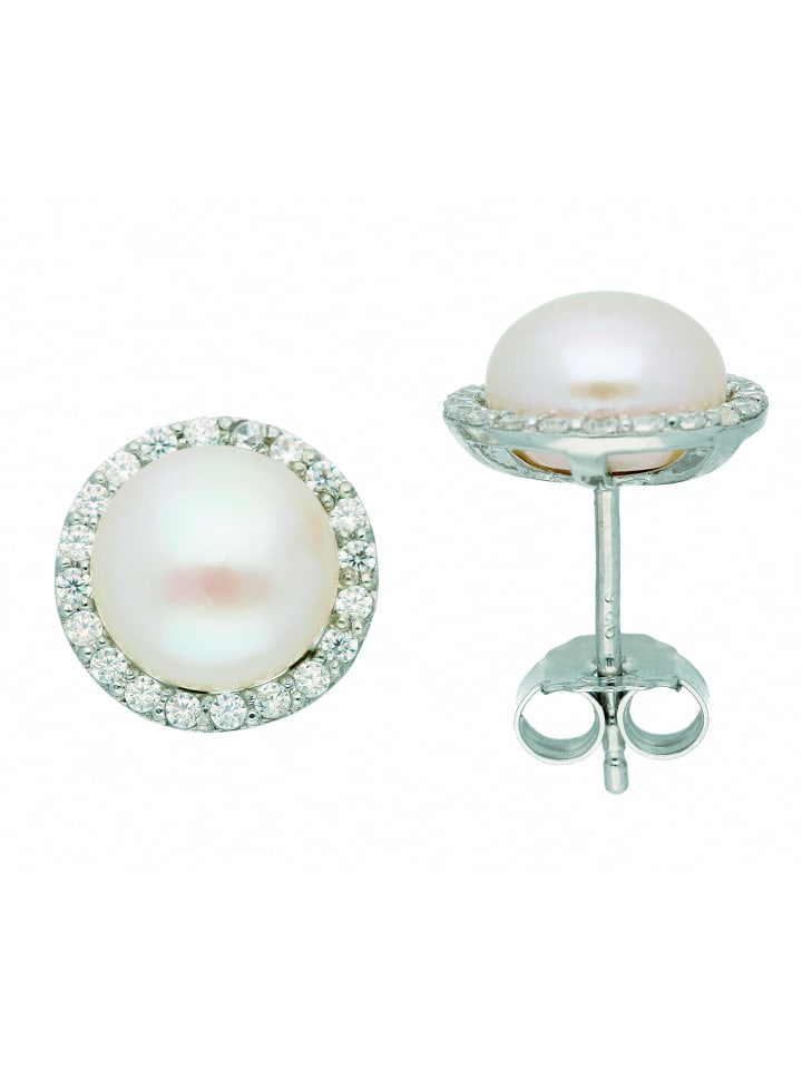 

Adeliás Женские серьги-гвоздики из серебра 925 пробы с кубическим цирконием, диаметр 10,5 мм