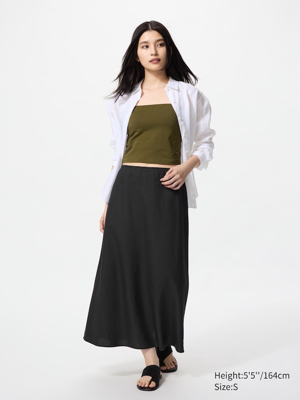 

Юбка из льняной смеси Uniqlo, черный