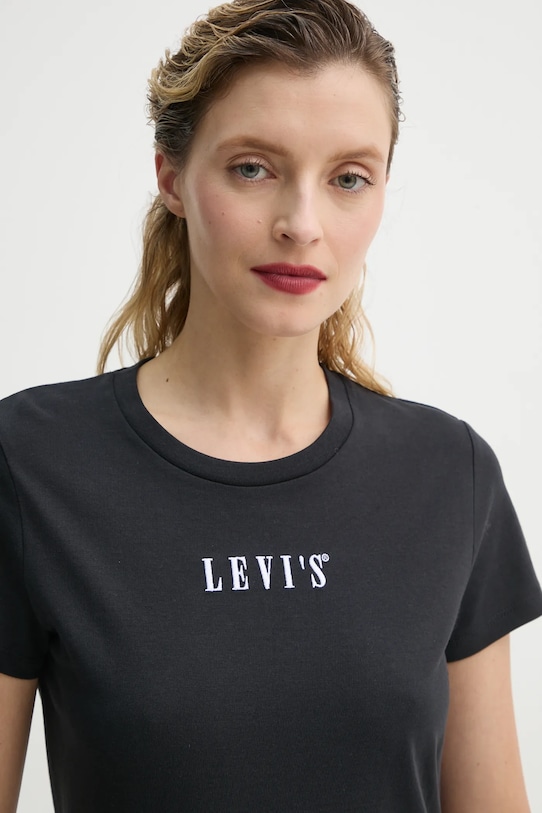 Хлопковая футболка THE PERFECT TEE Levi'S, черный — фото 4