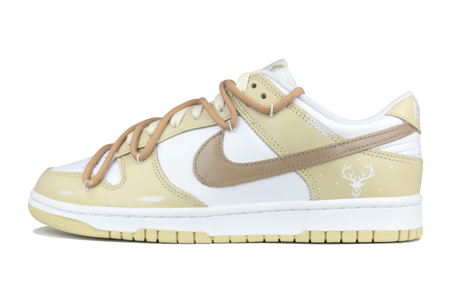 

Кроссовки Nike Dunk Skateboarding Shoes Men Low-top Beige/white/brown, коричневый