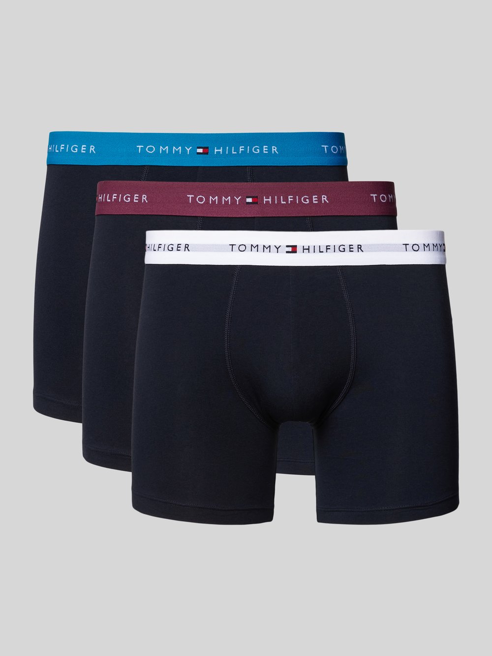 

Боксеры с эластичным поясом и этикеткой в ​​упаковке 3 шт Tommy Hilfiger, темно-синий