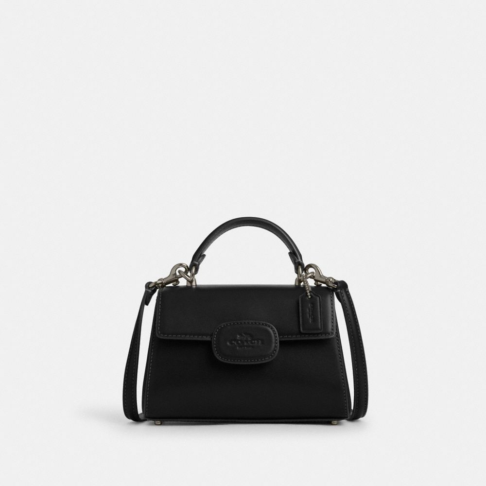 

Мини-сумка Eliza с верхней ручкой COACH, цвет gunmetal/black