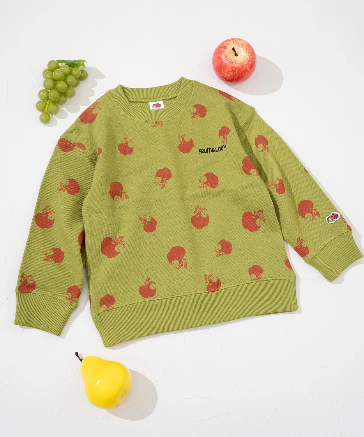 Свитшот Fruit of the Loom с принтом, детский, хлопок 100%, зелёный — фото 3