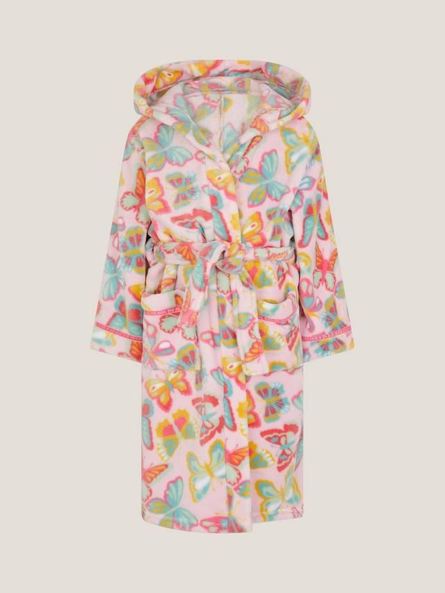 

Детский халат с капюшоном и принтом бабочки Monsoon, Pink