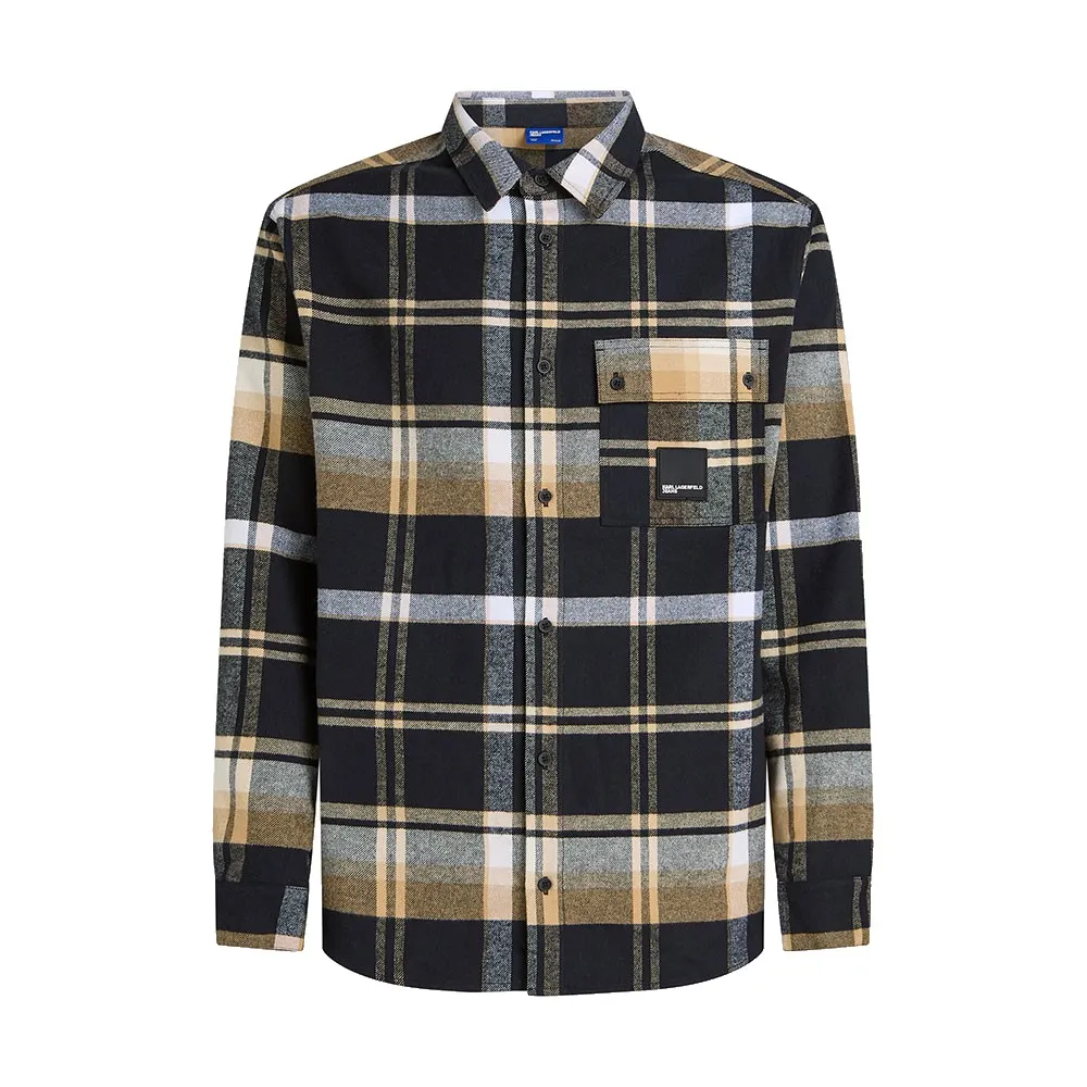 

Рубашка с длинными рукавами в клетку Karl Lagerfeld Jeans A4M16004, черный