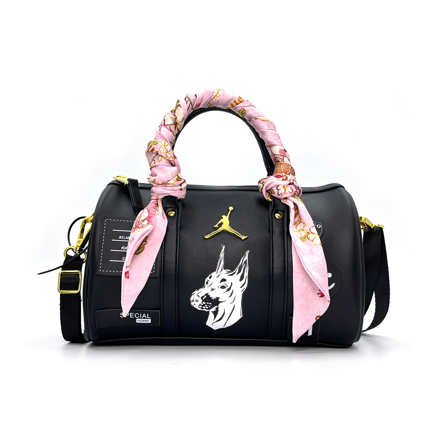 

Jordan Синтетическая кожаная сумка унисекс черная, Dobermann 2