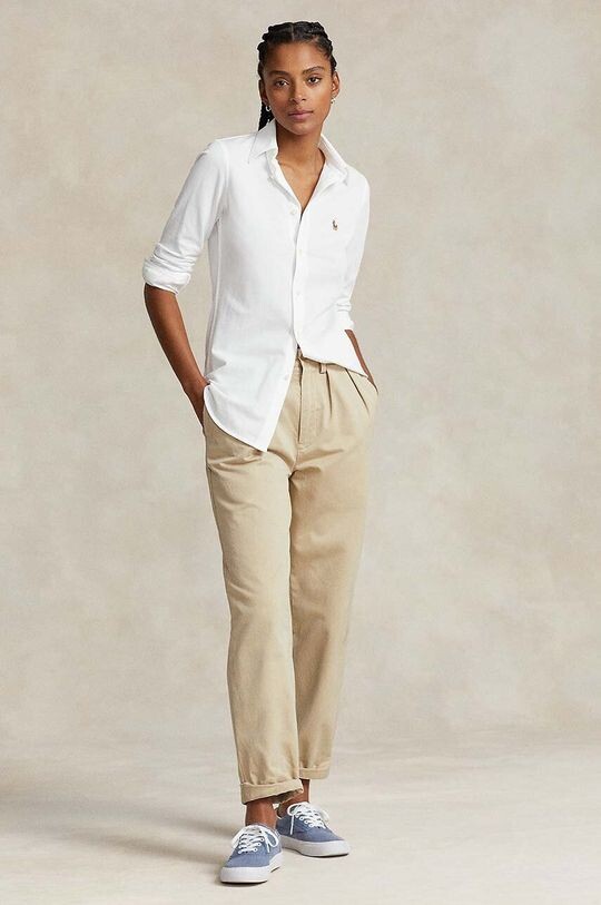 Хлопчатобумажную рубашку Polo Ralph Lauren, белый — фото 3