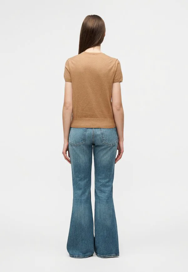 Свитер с коротким рукавом и круглым вырезом, базовая футболка Polo Ralph Lauren, Collection Camel Melange — фото 3