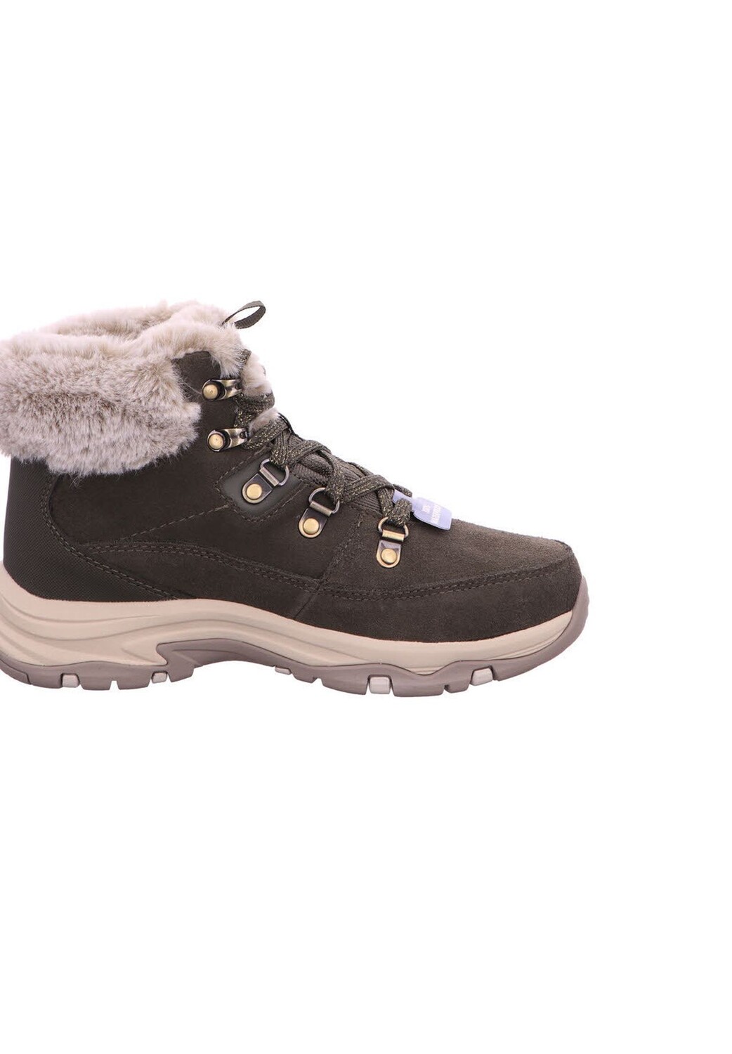 Зимние непромокаемые женские ботильоны на подкладке SKECHERS, цвет Olv Olive Suede/d — фото 4