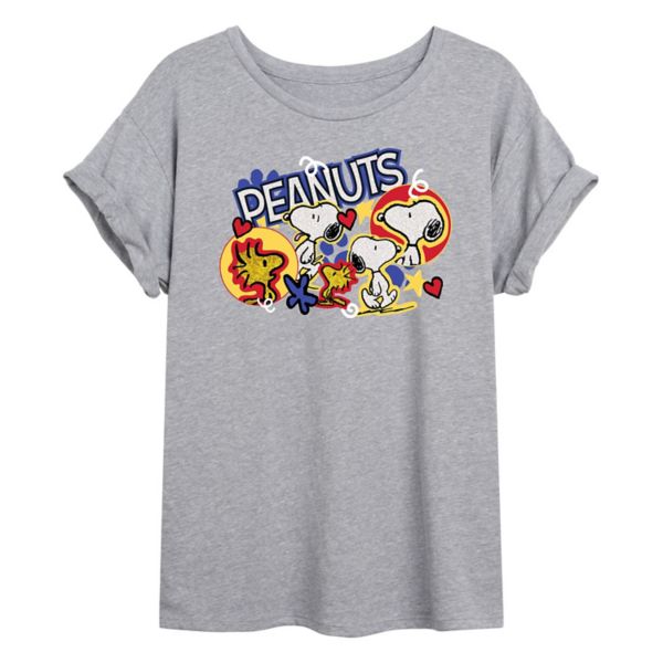 

Футболка Juniors Peanuts Snoopy & Woodstock большого размера Licensed Character, серый