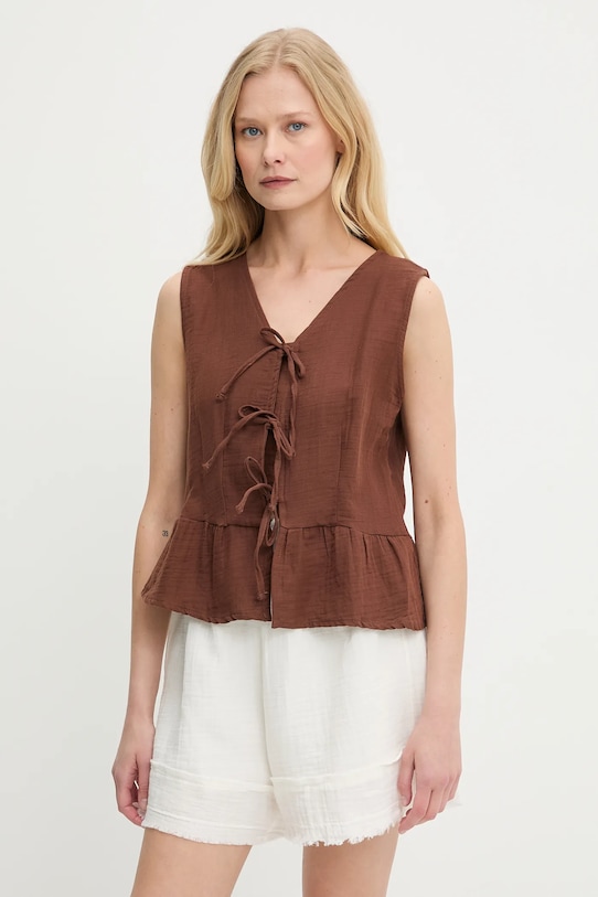 

Хлопковая блузка Answear.Lab, коричневый