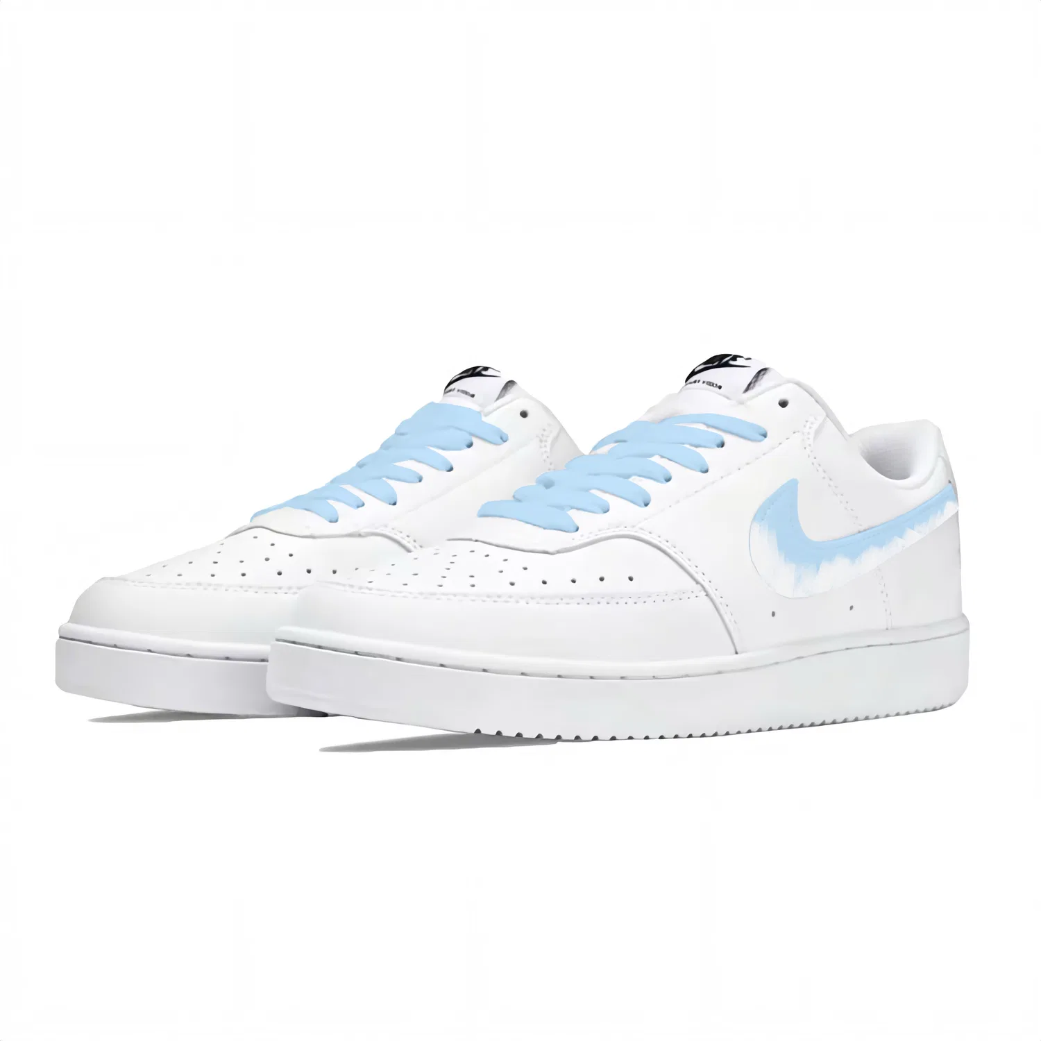 Кроссовки кожаные Nike Court Vision 1 White Blue — фото 4