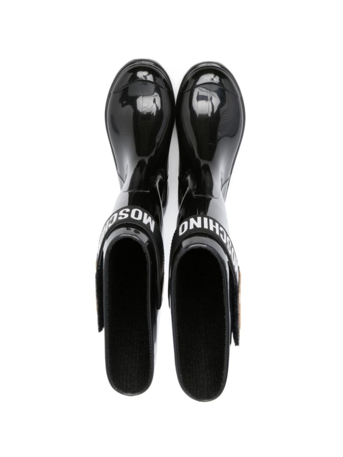 Moschino Kids резиновые сапоги с логотипом, черный — фото 3