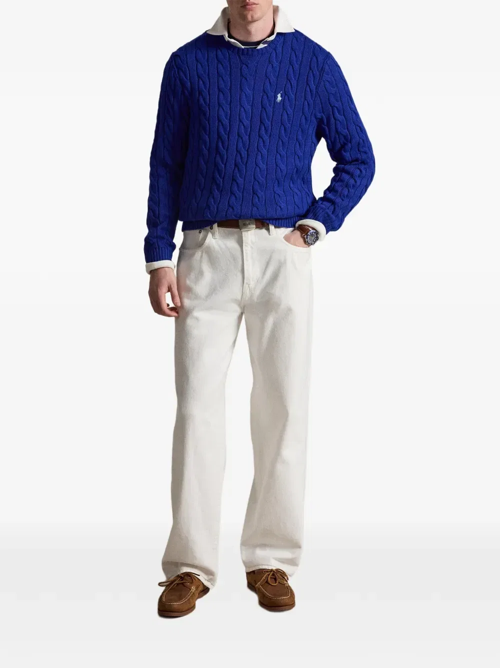 Свитер Polo Ralph Lauren Cable-knit Pony, синий — фото 2