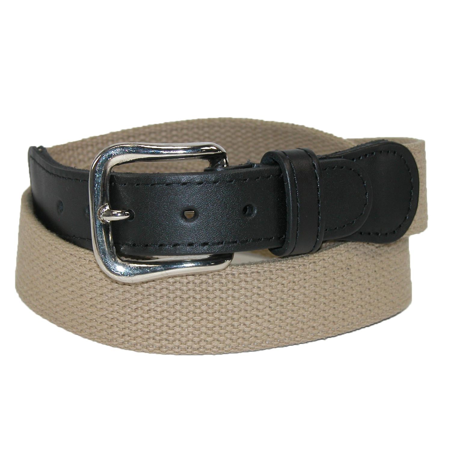 

Мужской ремень из хлопковой ткани с кожаными вставками Boston Leather, цвет tan