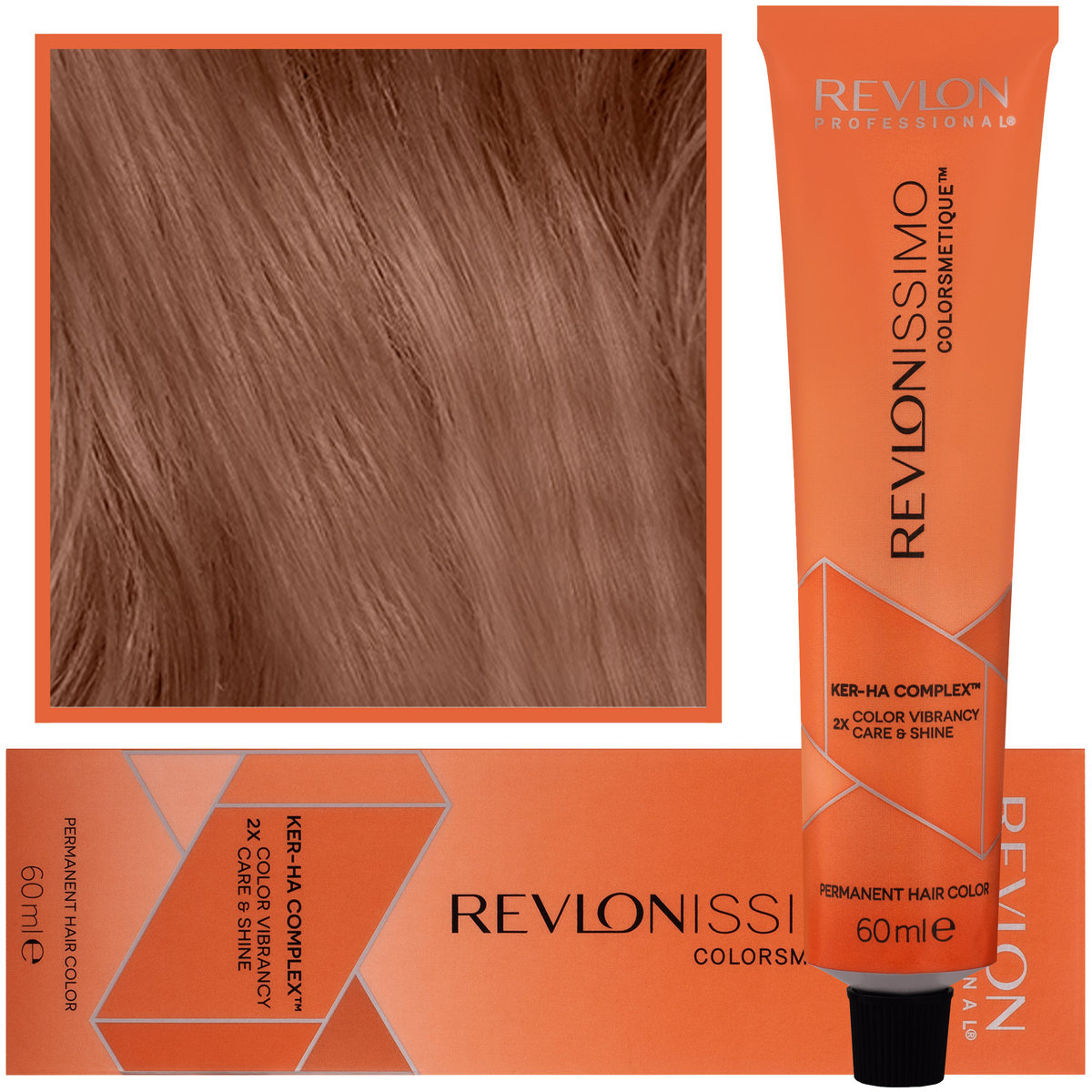 

Revlon, Revlonissimo Colorsmetique, Кремовая краска для волос с комплексом Ker-Ha Care, Кремовая формула 7.44, 60 мл